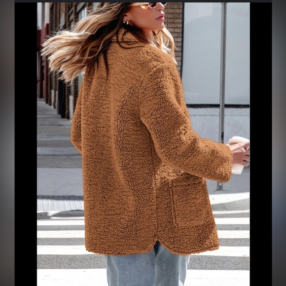 Natural Reflections Jackets & Blazers - Natural Reflections Tan Sherpa Jacket